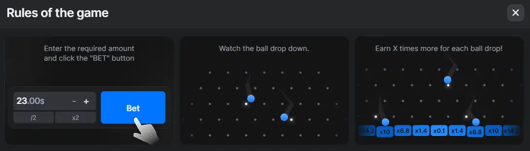 Plinko gambling game concept